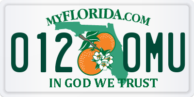 FL license plate 0120MU