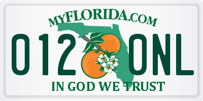 FL license plate 0120NL