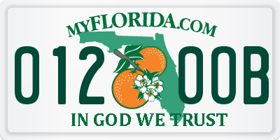 FL license plate 0120OB