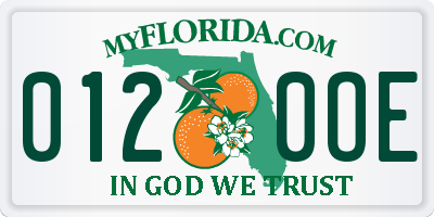 FL license plate 0120OE