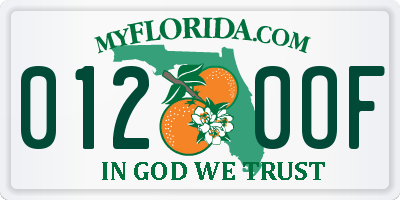 FL license plate 0120OF
