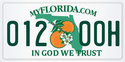 FL license plate 0120OH