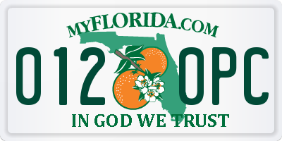 FL license plate 0120PC