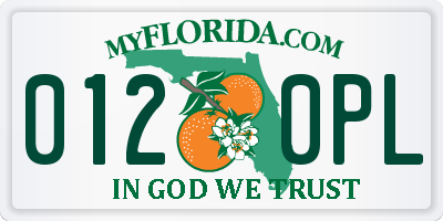 FL license plate 0120PL