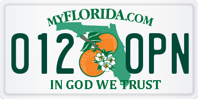 FL license plate 0120PN