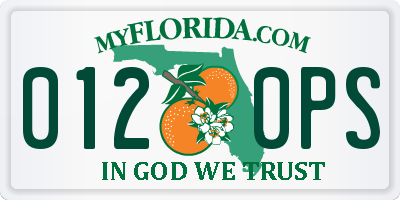 FL license plate 0120PS