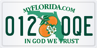 FL license plate 0120QE