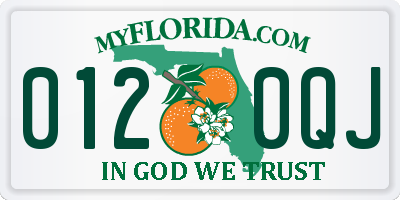 FL license plate 0120QJ