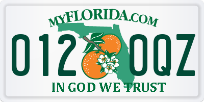 FL license plate 0120QZ