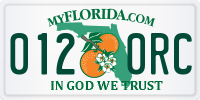FL license plate 0120RC