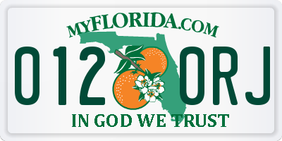 FL license plate 0120RJ