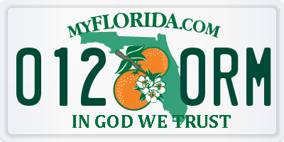 FL license plate 0120RM