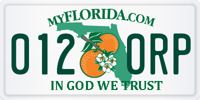 FL license plate 0120RP