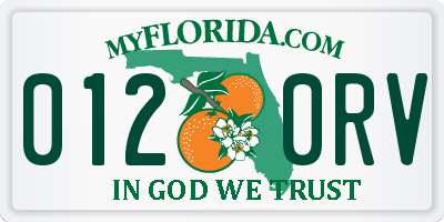 FL license plate 0120RV