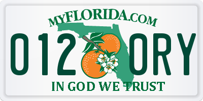 FL license plate 0120RY