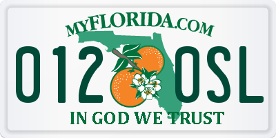 FL license plate 0120SL