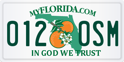 FL license plate 0120SM