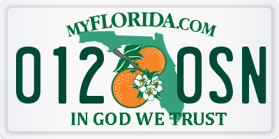 FL license plate 0120SN