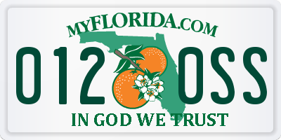 FL license plate 0120SS