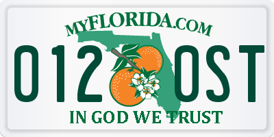 FL license plate 0120ST