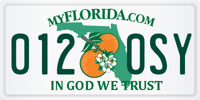 FL license plate 0120SY