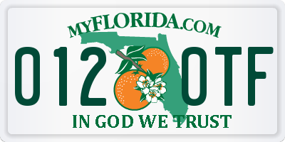 FL license plate 0120TF