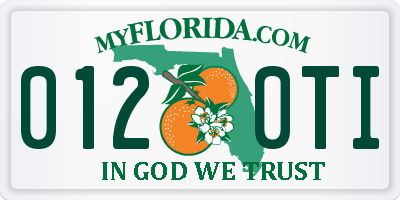 FL license plate 0120TI