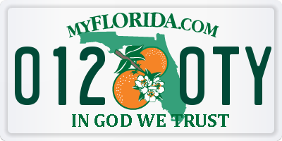 FL license plate 0120TY