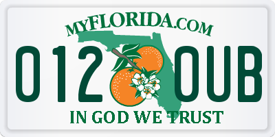 FL license plate 0120UB