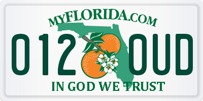 FL license plate 0120UD