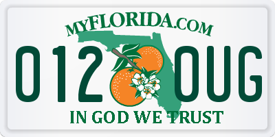 FL license plate 0120UG