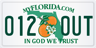 FL license plate 0120UT