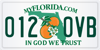 FL license plate 0120VB