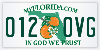 FL license plate 0120VG