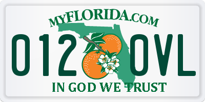FL license plate 0120VL