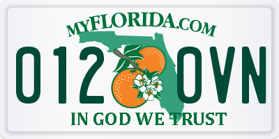 FL license plate 0120VN