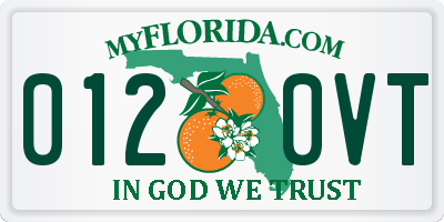 FL license plate 0120VT