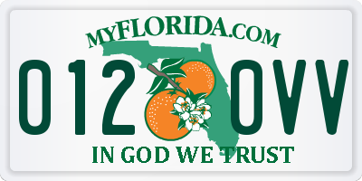 FL license plate 0120VV