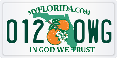 FL license plate 0120WG