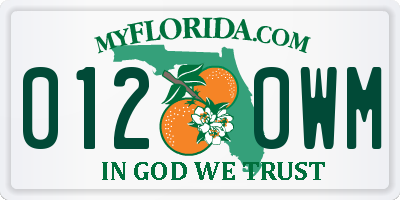 FL license plate 0120WM