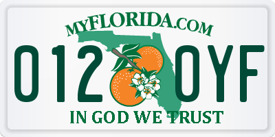 FL license plate 0120YF