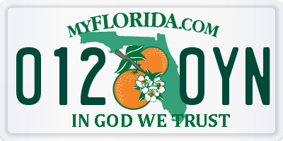 FL license plate 0120YN