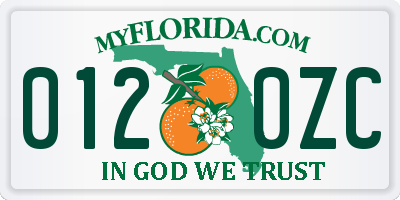 FL license plate 0120ZC