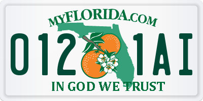 FL license plate 0121AI