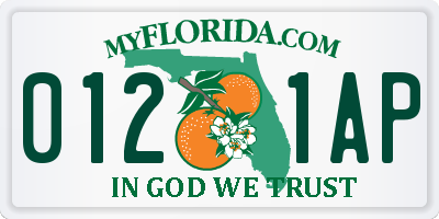 FL license plate 0121AP