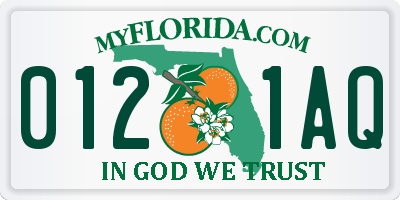 FL license plate 0121AQ