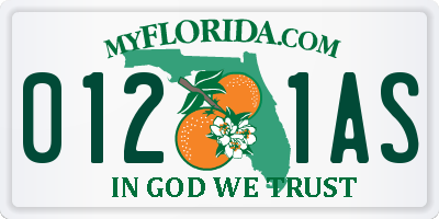 FL license plate 0121AS