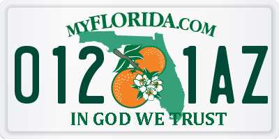 FL license plate 0121AZ