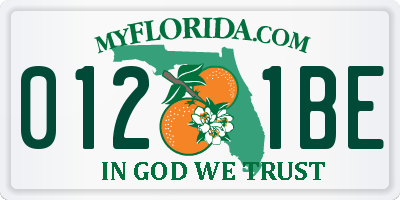 FL license plate 0121BE