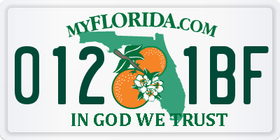 FL license plate 0121BF